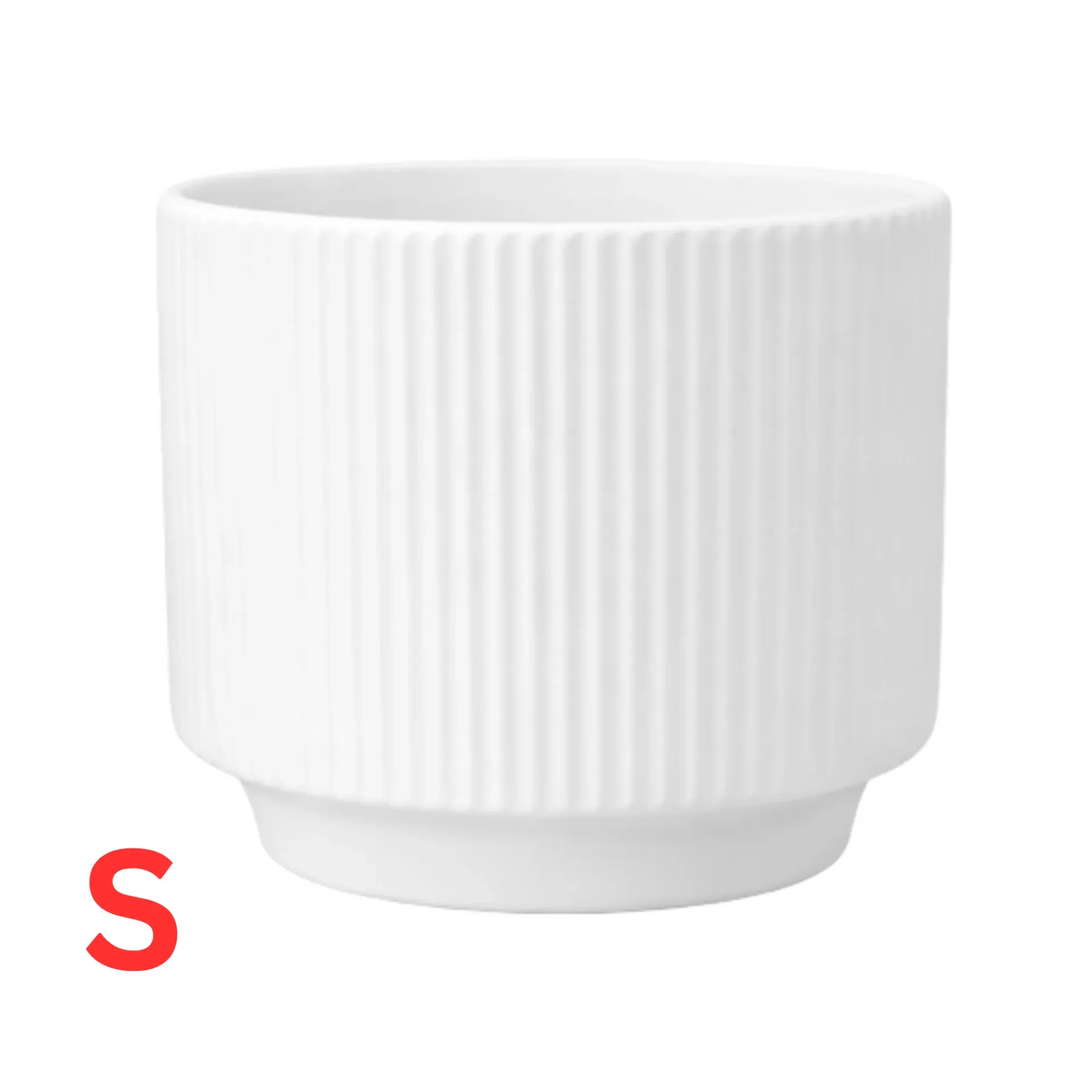 Ribora White Ceramic Circular Pot - H: 10 cm D: 12 cm