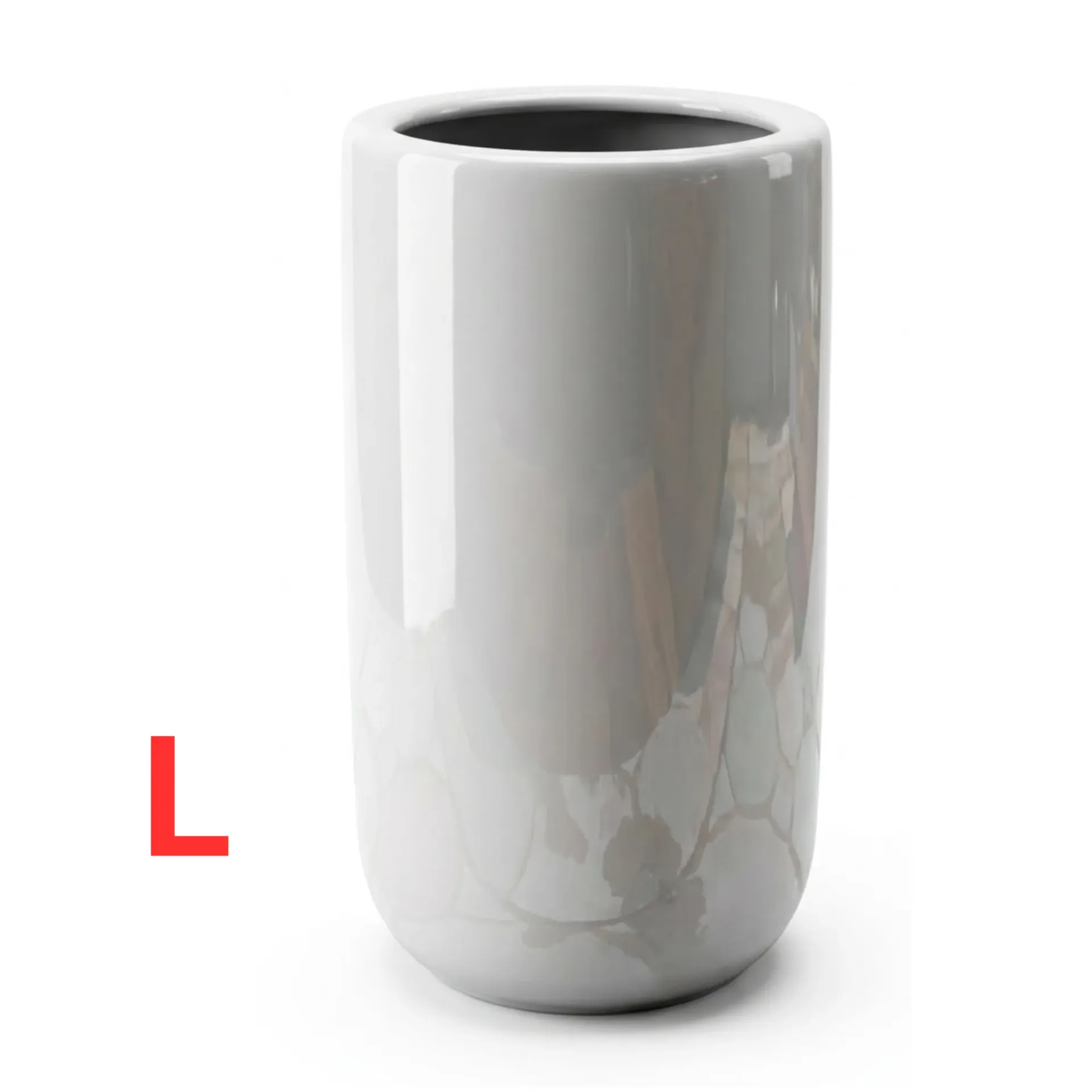 [PO-AVENU-01843-L] Nova - White U Shape Ceramic - Circular Avenue - Pot - D: 36 cm H: 45 cm