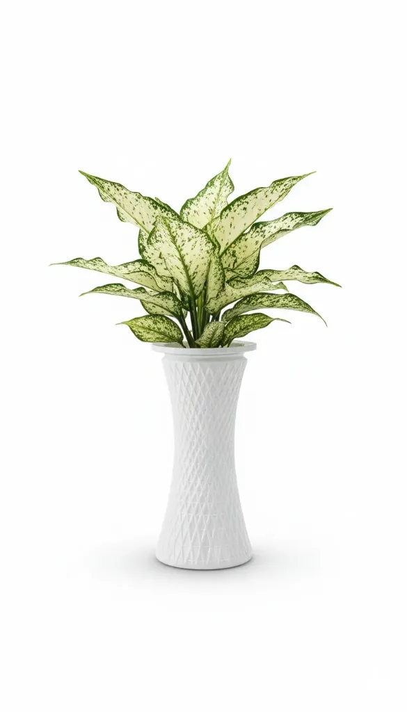 Chinese Evergreen - Aglaonema Snow White Designer Pot   OH: 50 cm to 60 cm - Indoor Plant